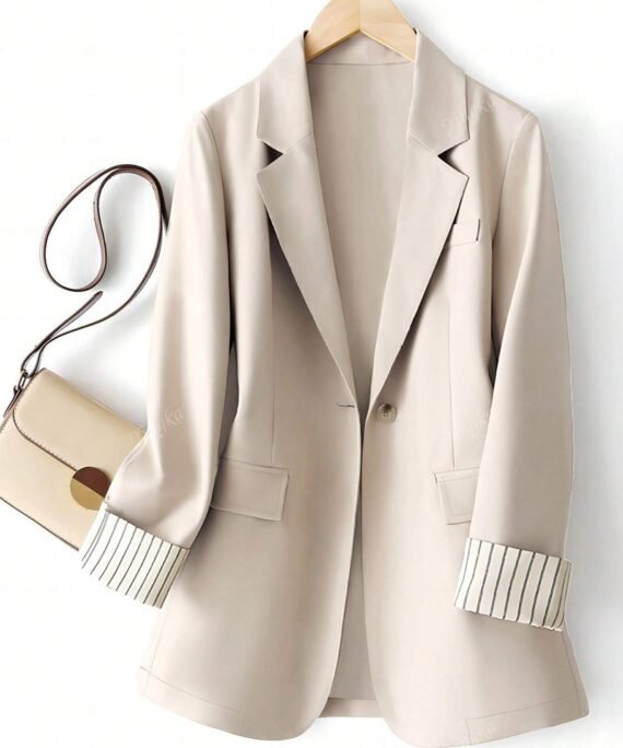 Blazer à Rayures Contrastées