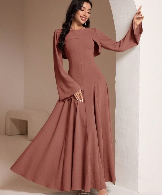 Ensemble 2 Pièces Haut Long à Manches longue + Robe dos nu